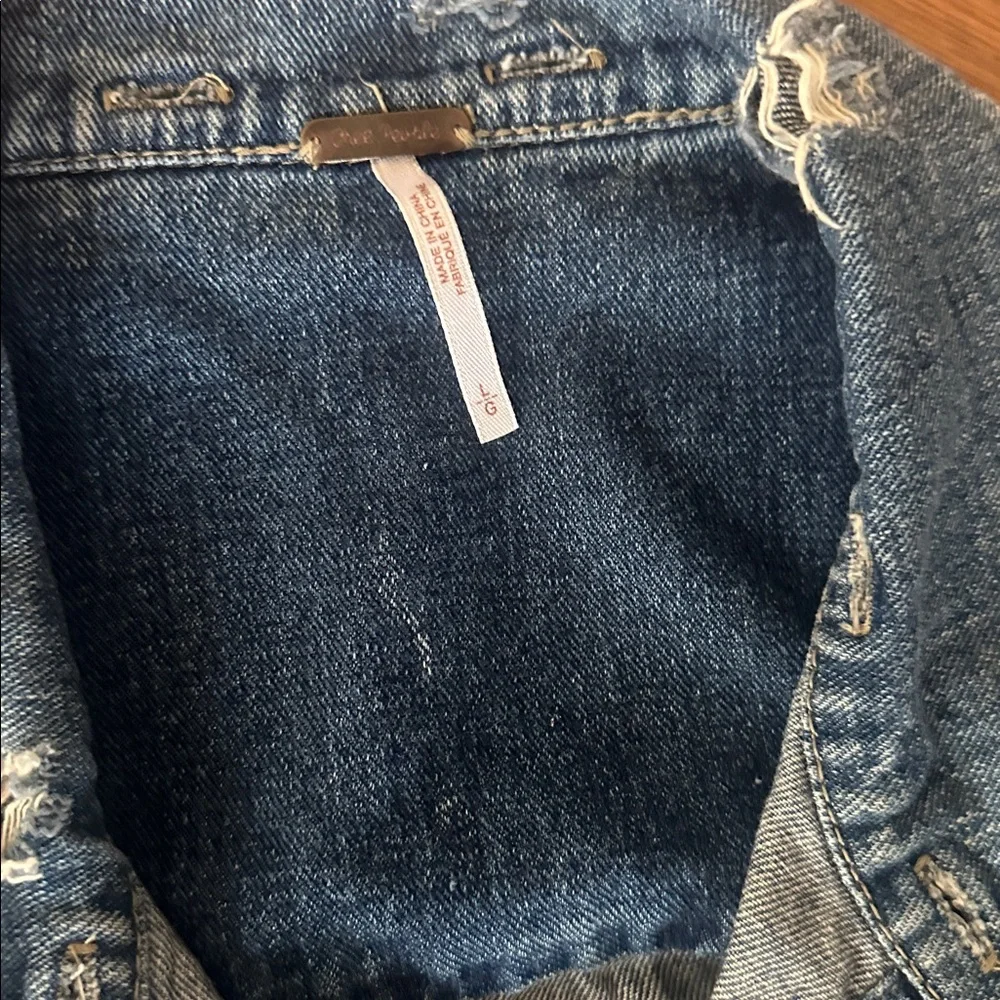 Free People Women's Denim and Gray‎ Knit Jacket - Picture 3 of 4